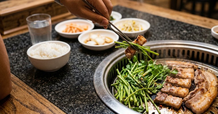 Pork Belly with Minari: What It Is and How to Order It at Surawon in Cerritos